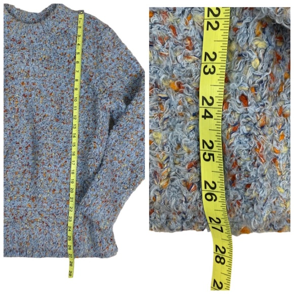 Lou & Grey Women’s Soft Chunky Knit Oversized Turtleneck Sweater Baby Blue Small - Picture 15 of 16